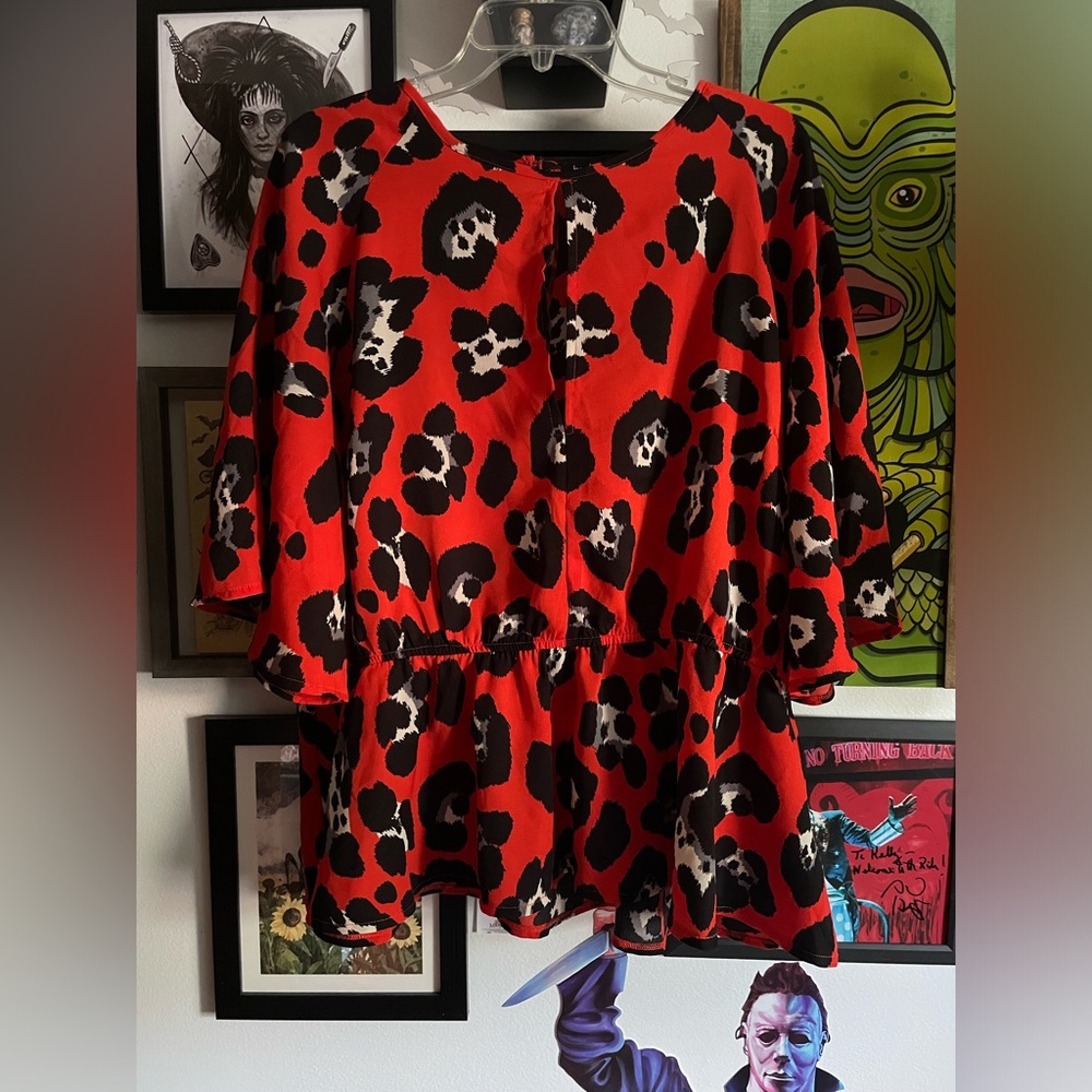Boohoo Orange Leopard Print size 16